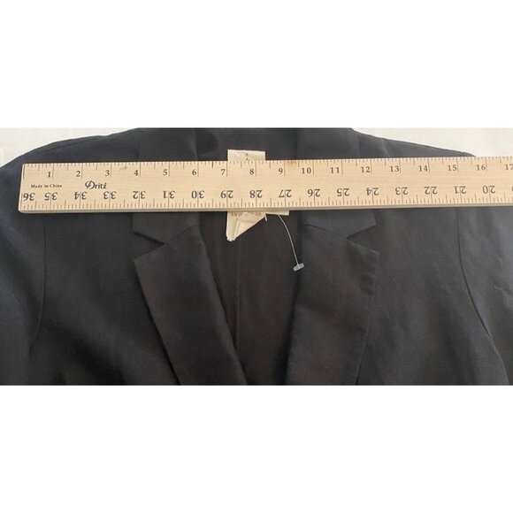 Free People Blazer Women's Black Double Breasted Linen Blend Jacket Sz XS Preppy - Picture 10 of 16